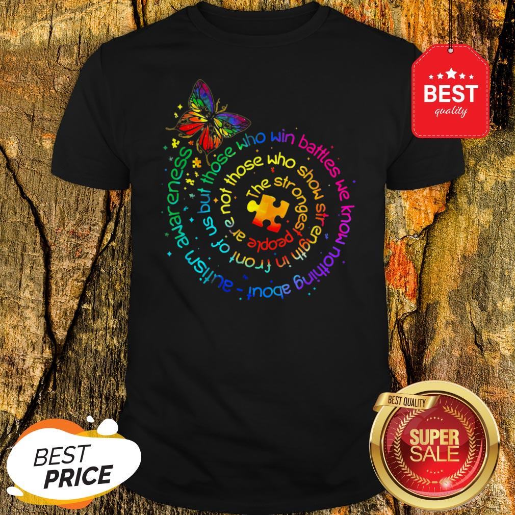 Butterfly Autism Awareness The Strongest People Puzzle Piece Shirt