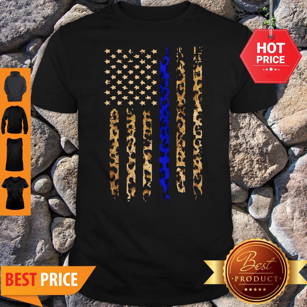 Official Thin Blue Line Mashup Leopard Shirt