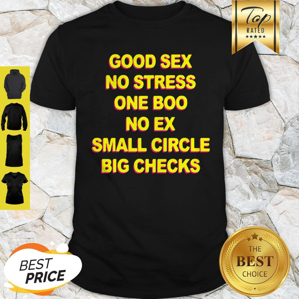 Good Sex No Stress One Boo No Ex Small Circle Big Checks Shirt