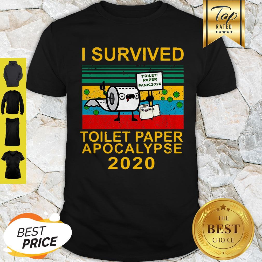 I Survived Toilet Paper Apocalypse Toilet Paper Panic 2020 Vintage Shirt