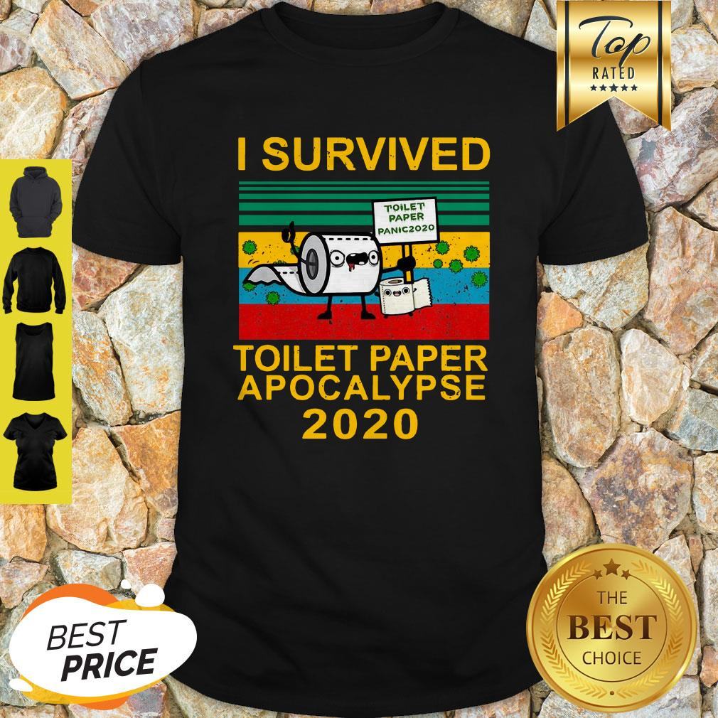 I Survived Toilet Paper Apocalypse 2020 Coronavirus Sunset Shirt