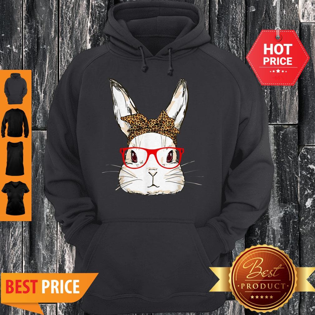 Cute Bunny Mom Leopard Bandana Sunglasses Easter Day Shirt