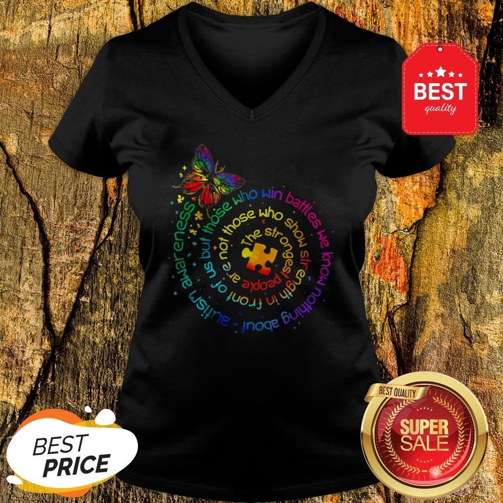 Butterfly Autism Awareness The Strongest People Puzzle Piece Shirt