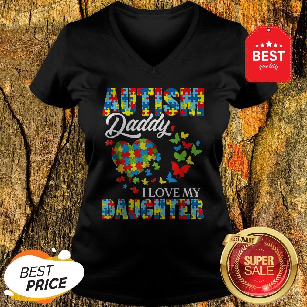 Butterfly Autism Daddy I Love My Daughter Awareness Shirt
