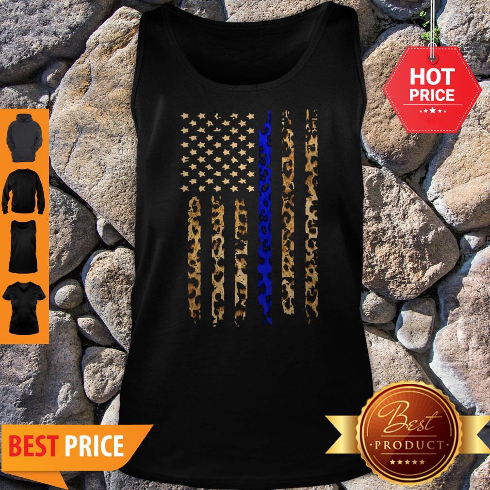 Official Thin Blue Line Mashup Leopard Shirt