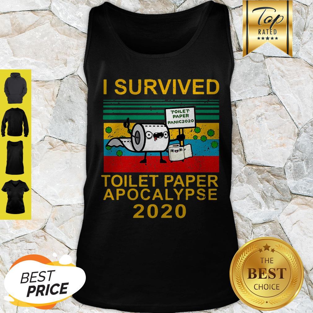 I Survived Toilet Paper Apocalypse Toilet Paper Panic 2020 Vintage Shirt