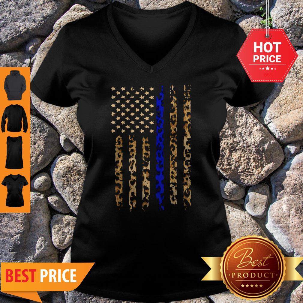 Official Thin Blue Line Mashup Leopard Shirt