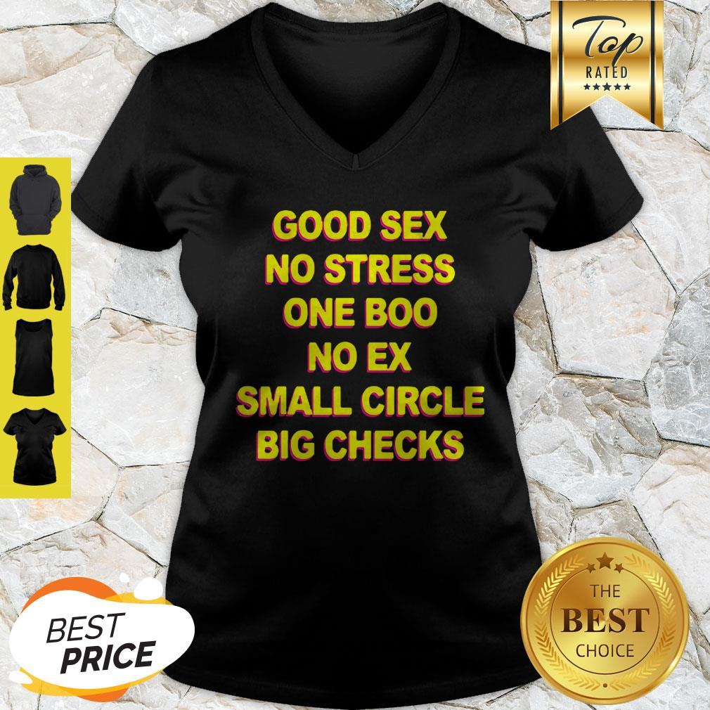 Good Sex No Stress One Boo No Ex Small Circle Big Checks Shirt