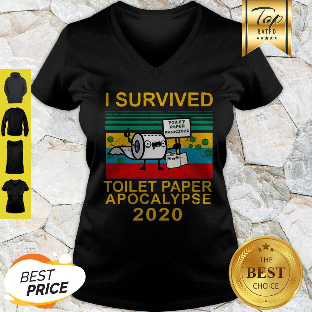 I Survived Toilet Paper Apocalypse Toilet Paper Panic 2020 Vintage Shirt