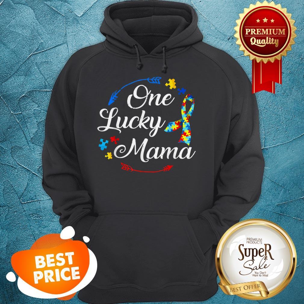 Nice Funny Autism Mom One Lucky Mama Autism Awareness Costume Shirt