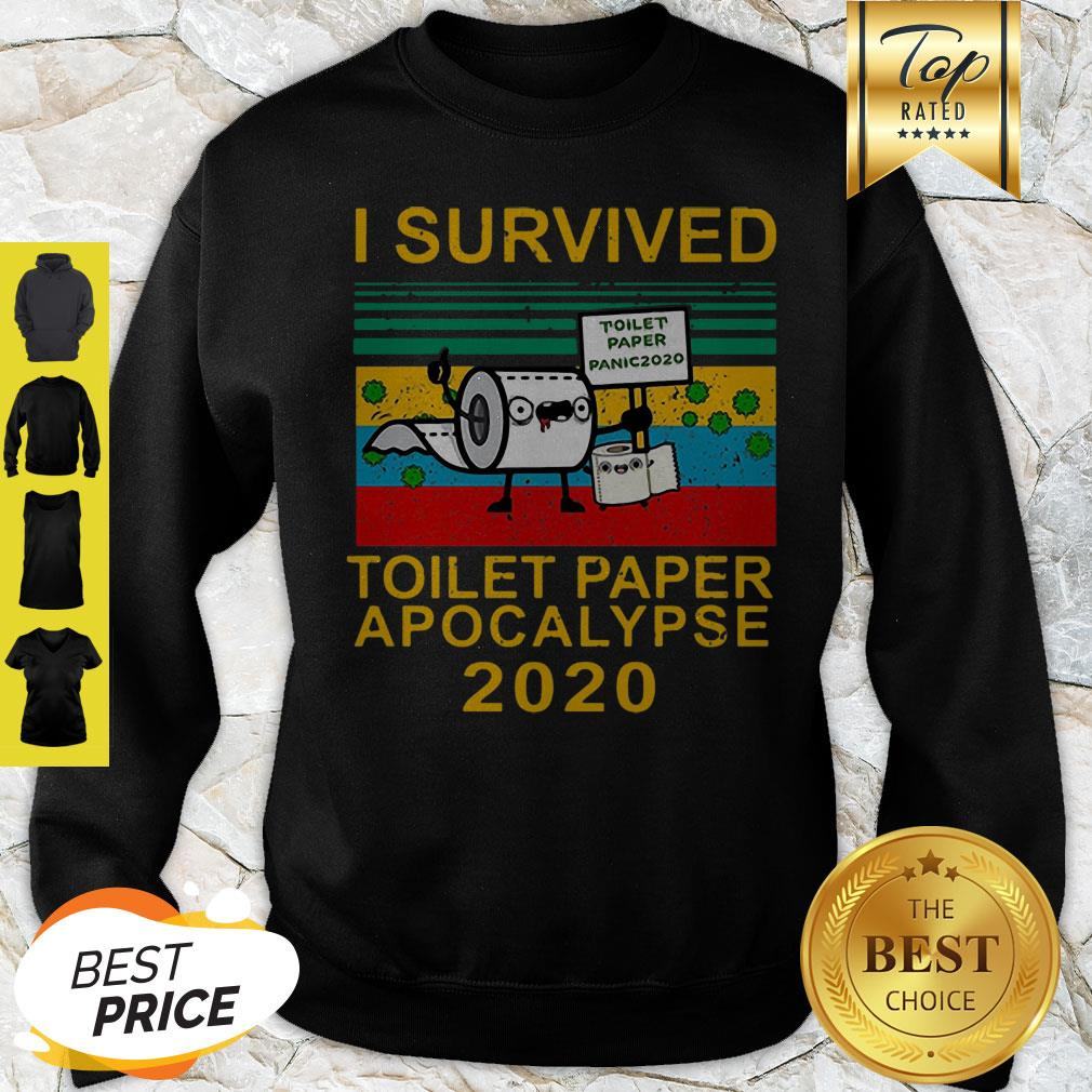 I Survived Toilet Paper Apocalypse Toilet Paper Panic 2020 Vintage Shirt