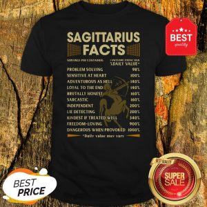 Official Sagittarius Facts Serving Per Container Daily Value Shirt