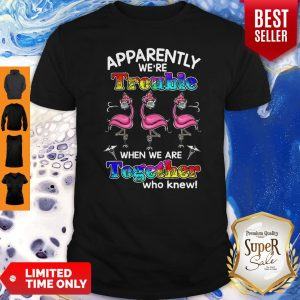 Flamingo Apparently We’re Trouble When We Are Together Who Knew Coronavirus Shirt