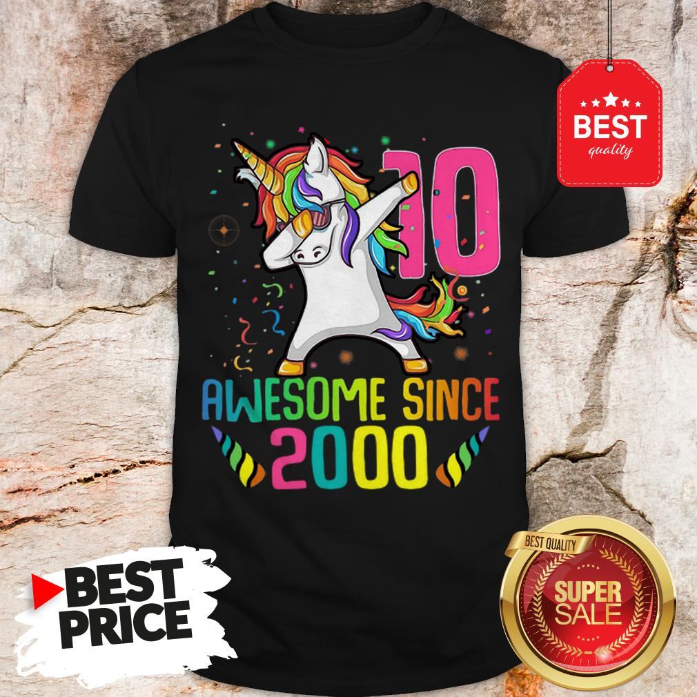 Awesome Since 2010 10 Years Old 10th Birthday Unicorn Dabbing Shirt