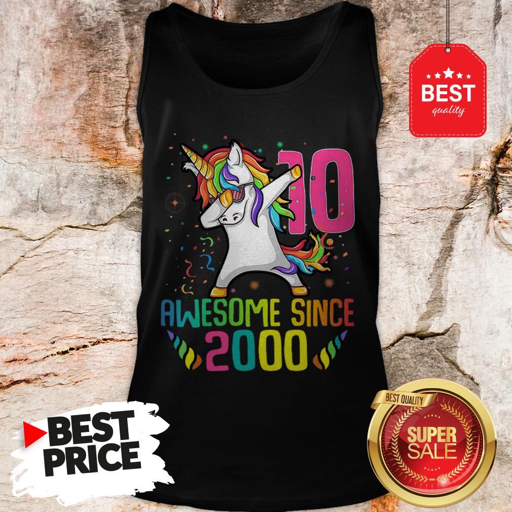 Awesome Since 2010 10 Years Old 10th Birthday Unicorn Dabbing Shirt