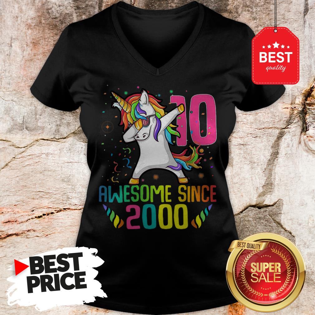 Awesome Since 2010 10 Years Old 10th Birthday Unicorn Dabbing Shirt