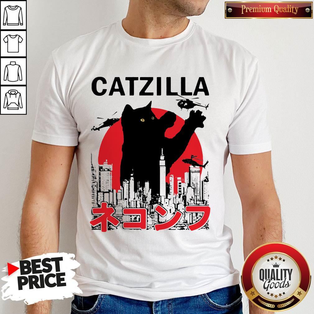 Funny Catzilla Cat Godzilla Japanese Shirt