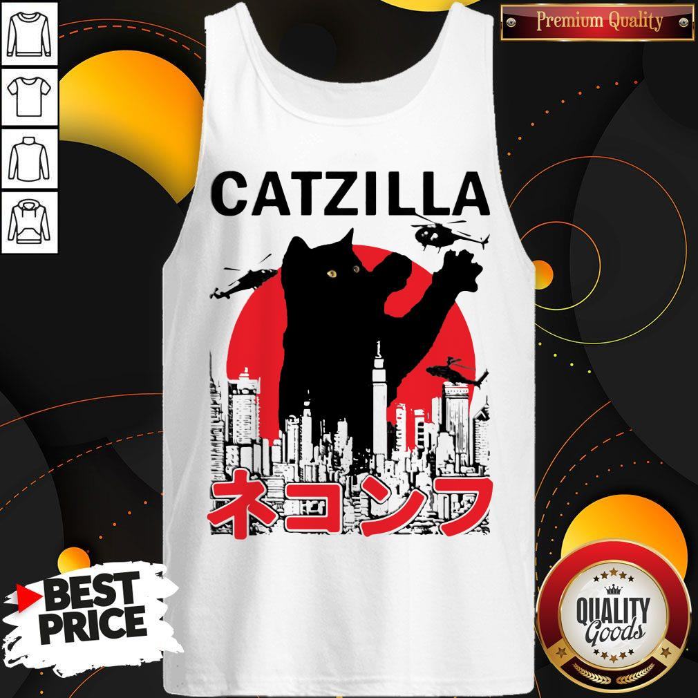 Funny Catzilla Cat Godzilla Japanese Shirt