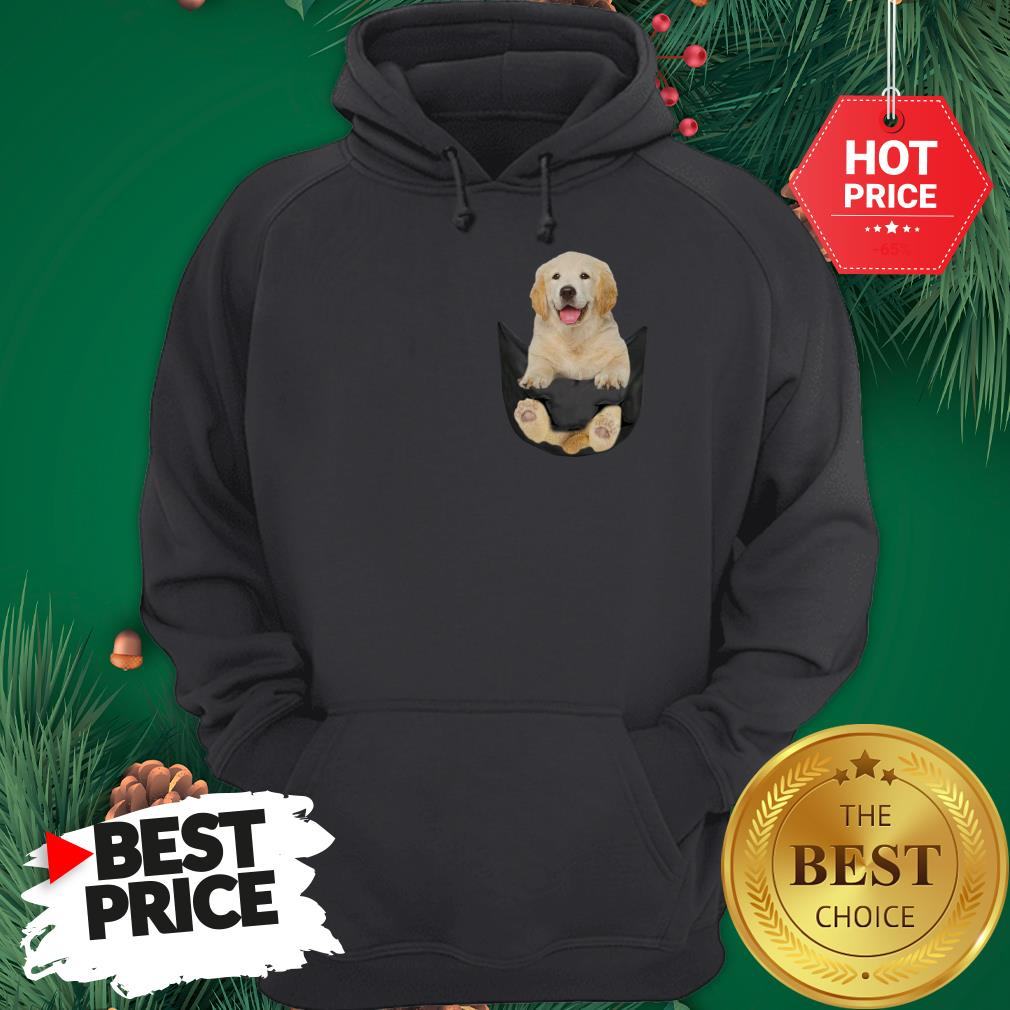 Funny Golden Retriever In Pocket Puppy Shirt