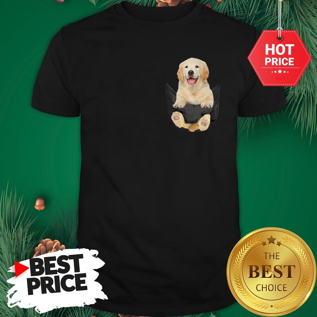 Funny Golden Retriever In Pocket Puppy Shirt