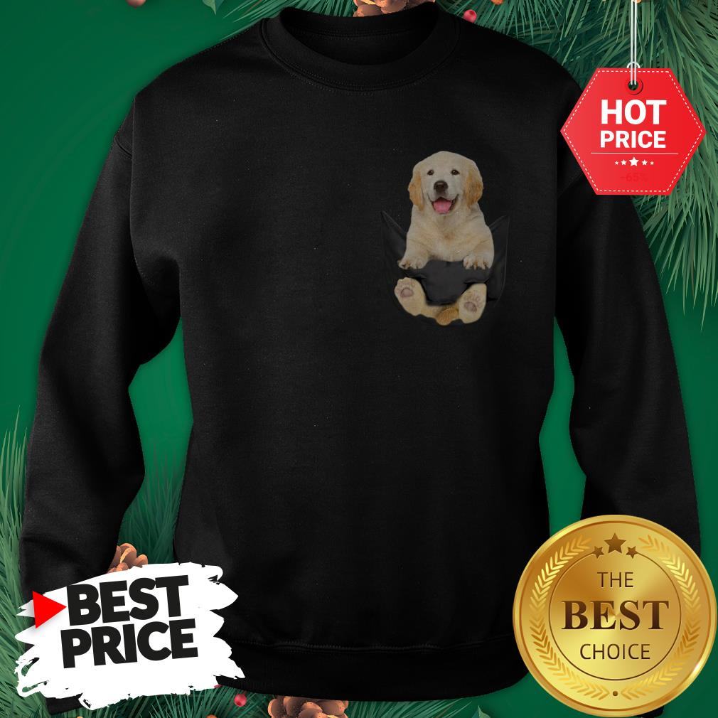 Funny Golden Retriever In Pocket Puppy Shirt