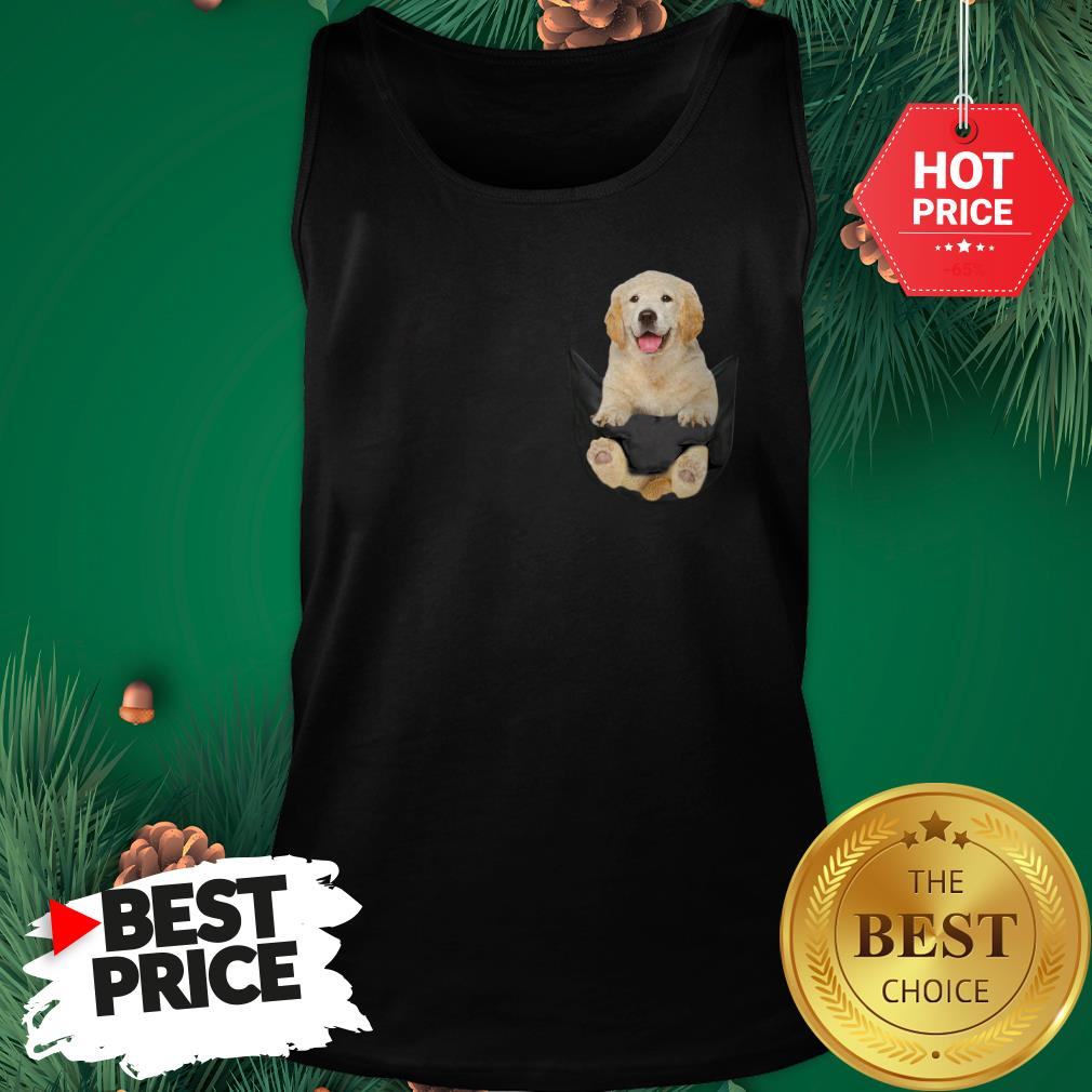 Funny Golden Retriever In Pocket Puppy Shirt