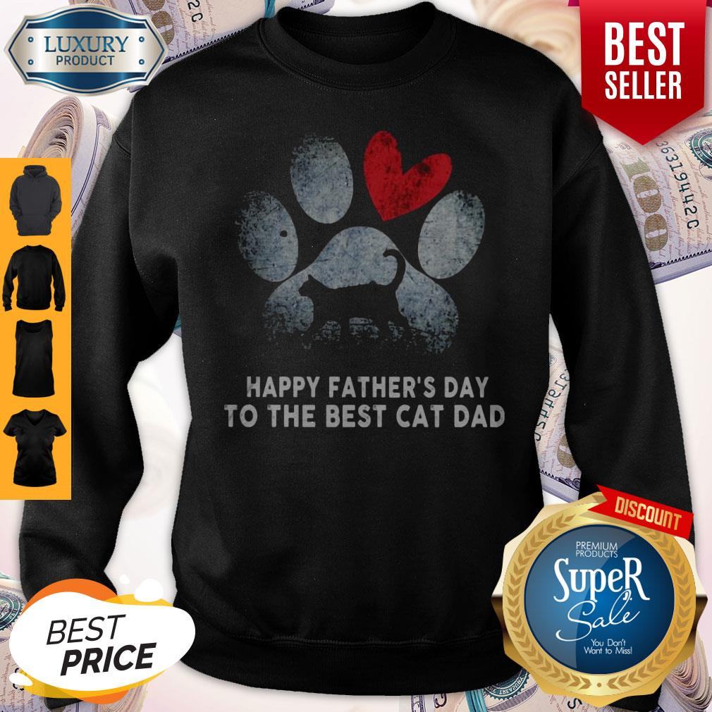 Funny Happy Father's Day To The Best Cat Dad Shirt
