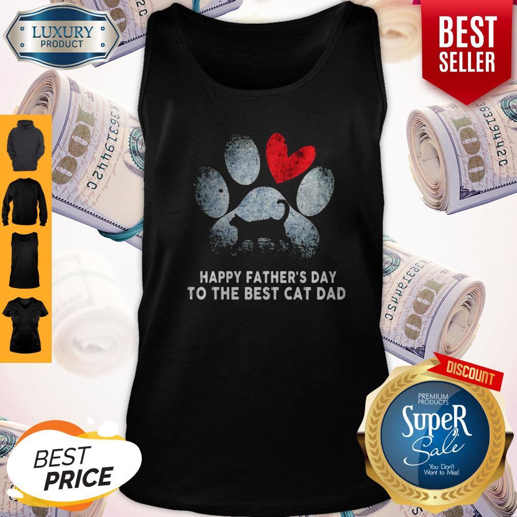 Funny Happy Father's Day To The Best Cat Dad Shirt