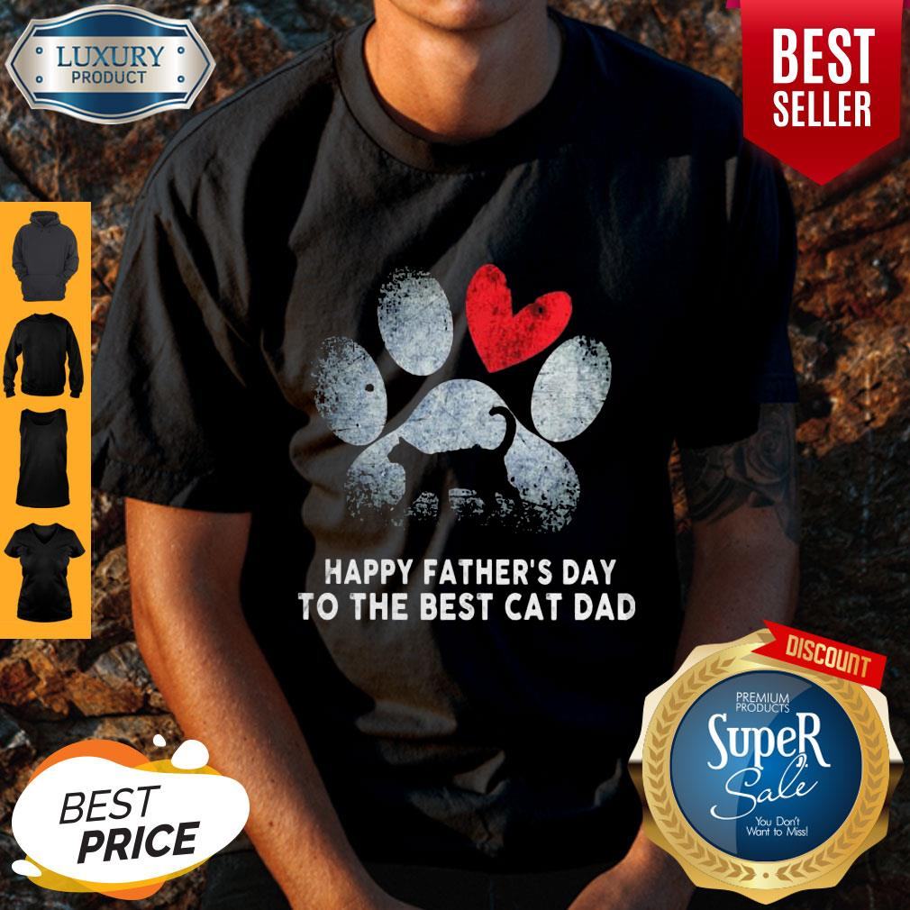 Funny Happy Father's Day To The Best Cat Dad Shirt