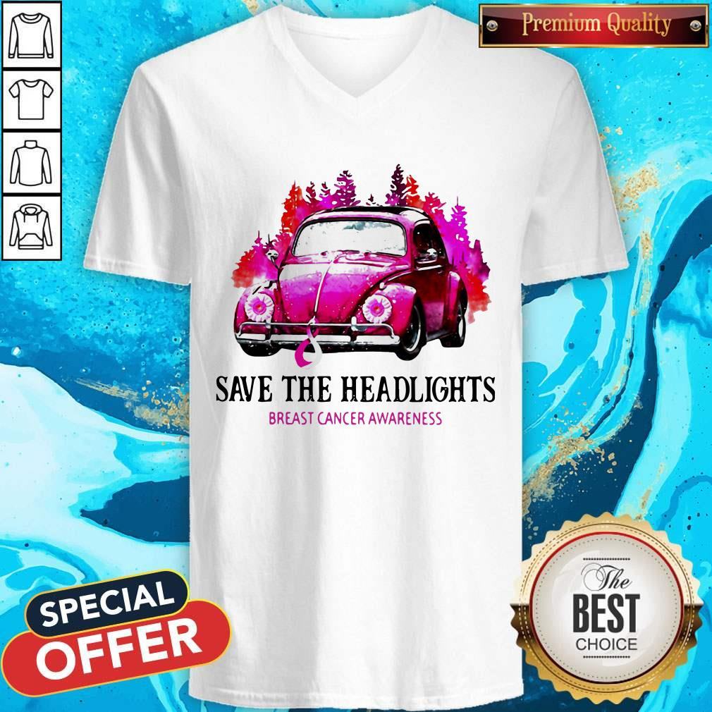 Funny Save The Headlights Breast Cancer Awareness Shirt
