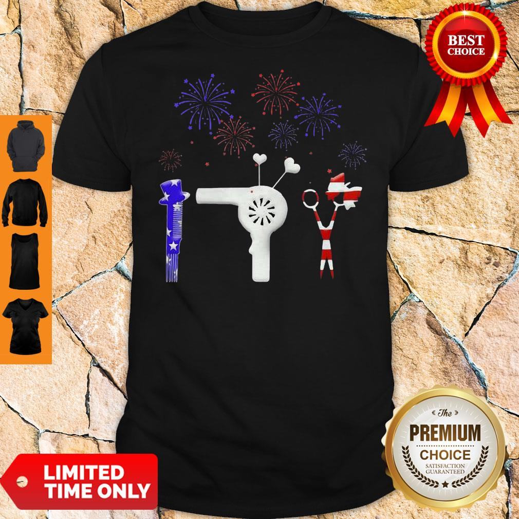 Hairstylist American Flag Veteran Independence Day Shirt