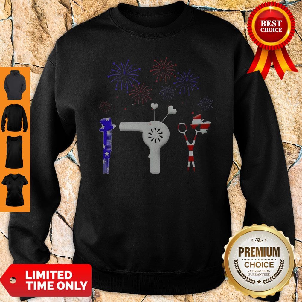 Hairstylist American Flag Veteran Independence Day Shirt
