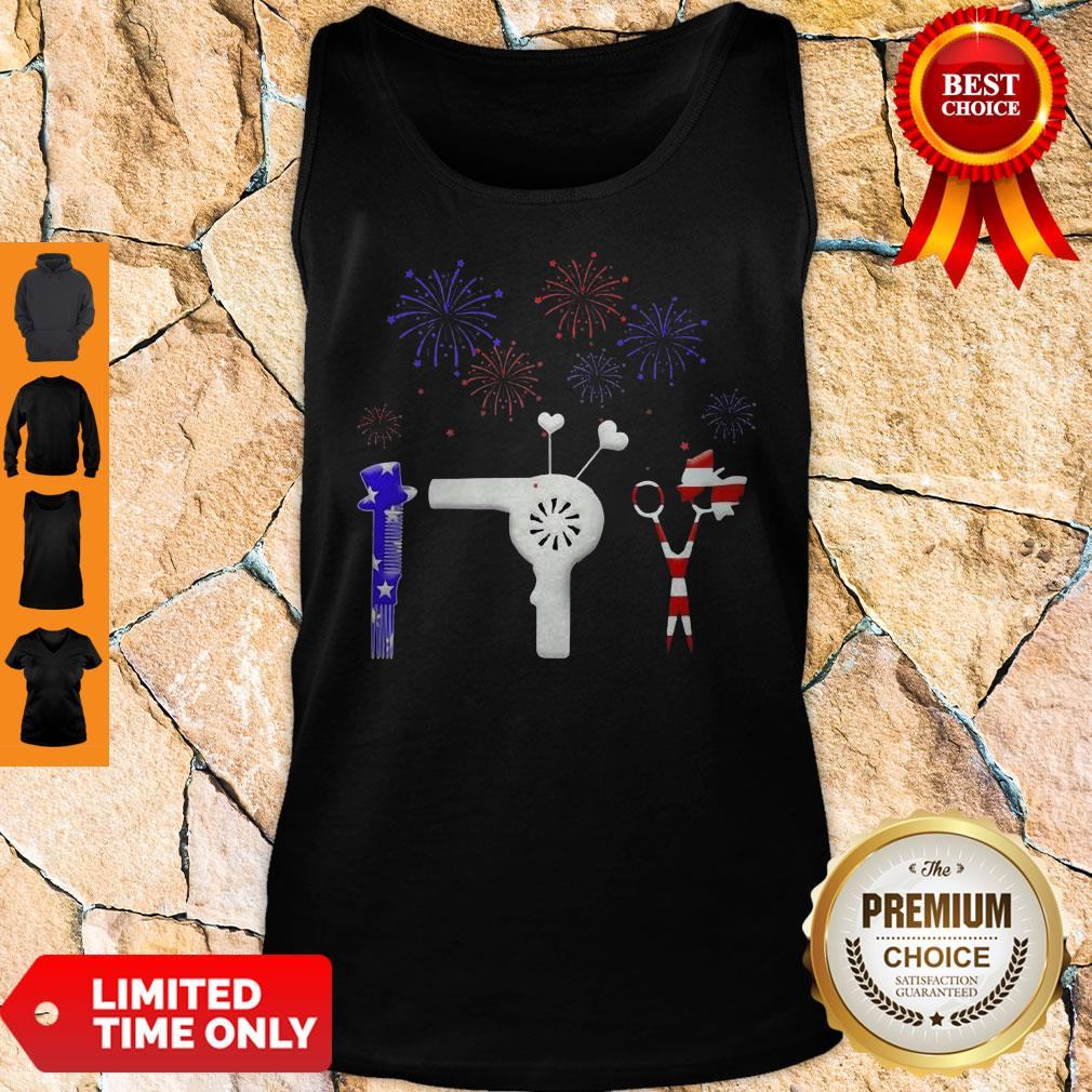 Hairstylist American Flag Veteran Independence Day Shirt