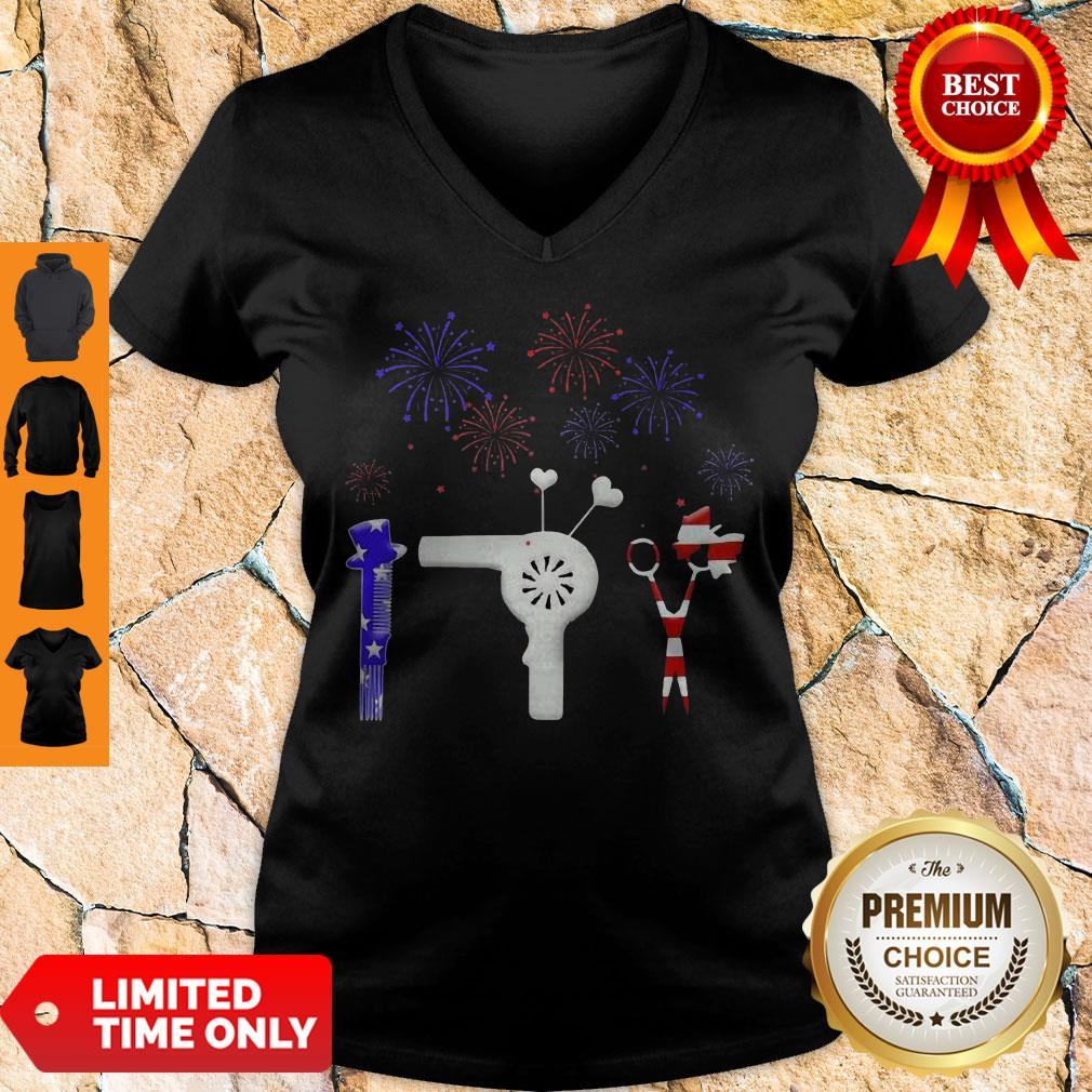 Hairstylist American Flag Veteran Independence Day Shirt