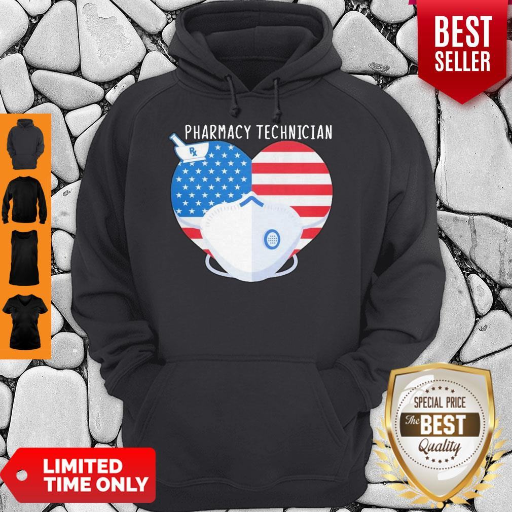 Top America Pharmacy Technician Heart Face Mask Shirt