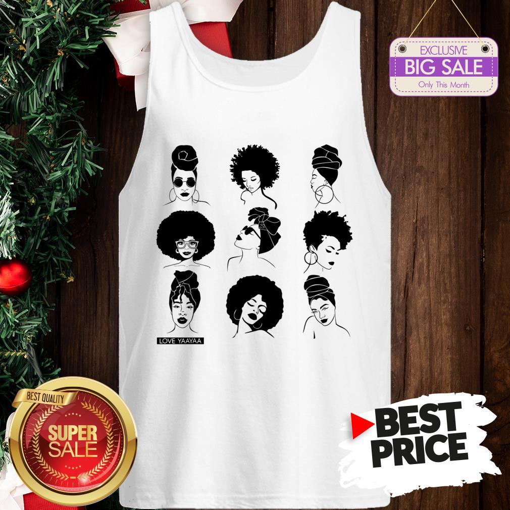 Official Afro And Headwrap Ladies Afrocentric Love Yaayaa Shirt