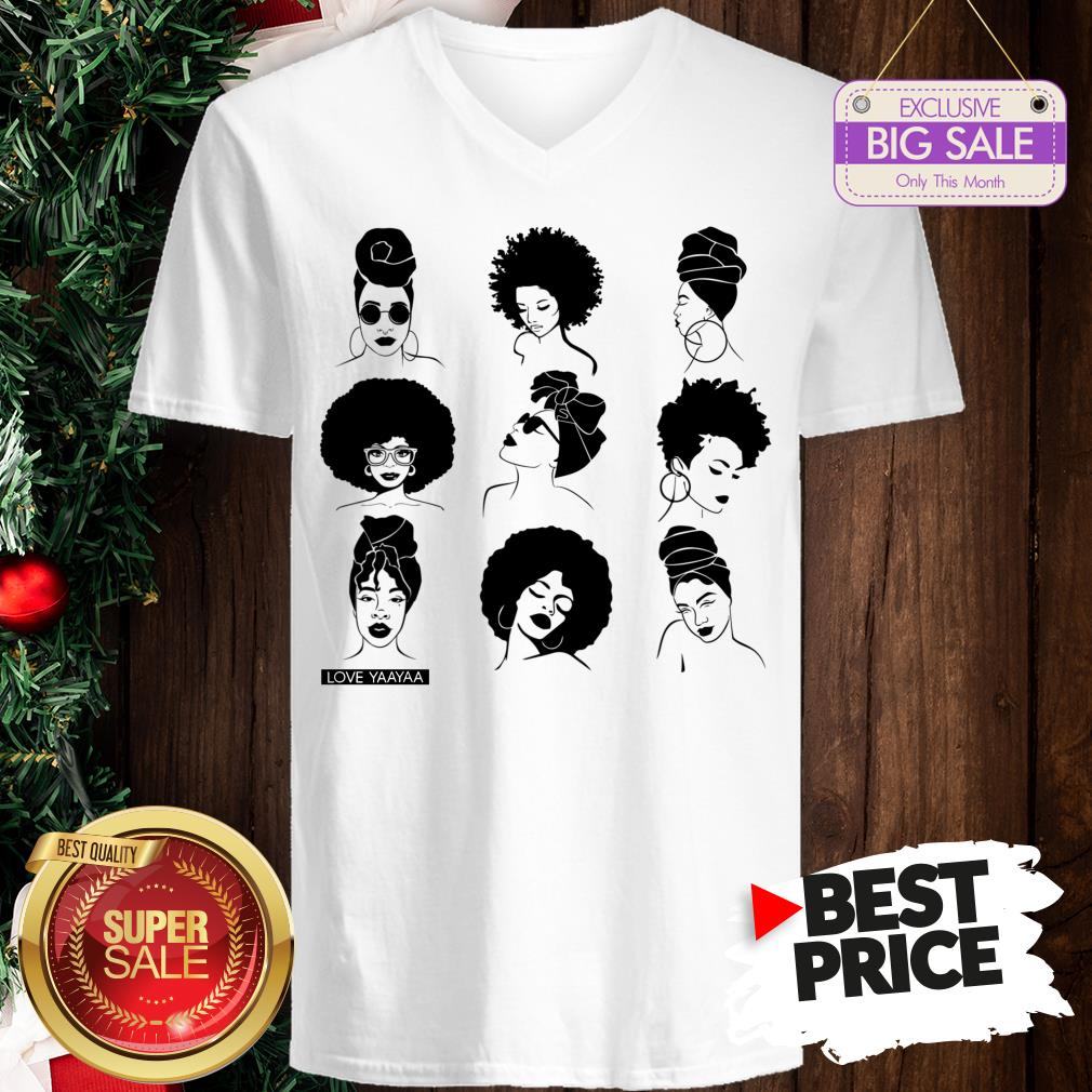 Official Afro And Headwrap Ladies Afrocentric Love Yaayaa Shirt