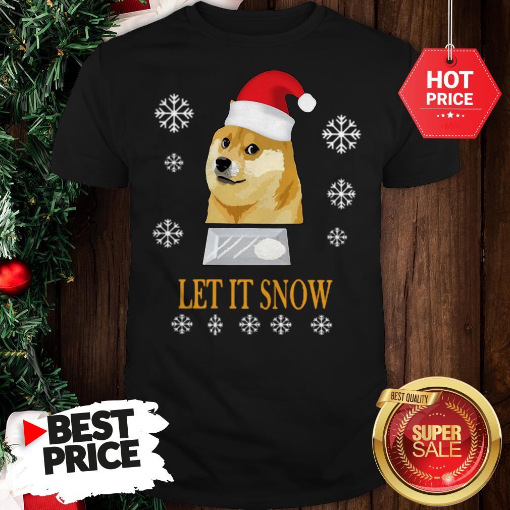 Official Cute Santa Doge Let It Snow Christmas Shirt