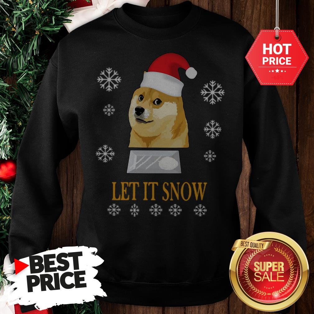 Official Cute Santa Doge Let It Snow Christmas Shirt