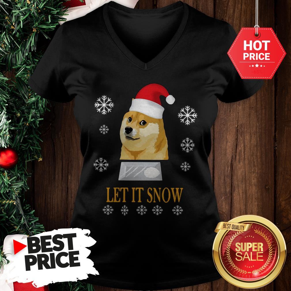Official Cute Santa Doge Let It Snow Christmas Shirt
