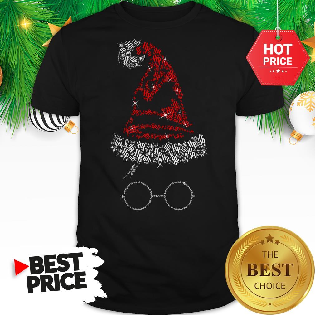 Official Harry Potter Harry Hat Xmas Diamond Christmas Tee Shirt