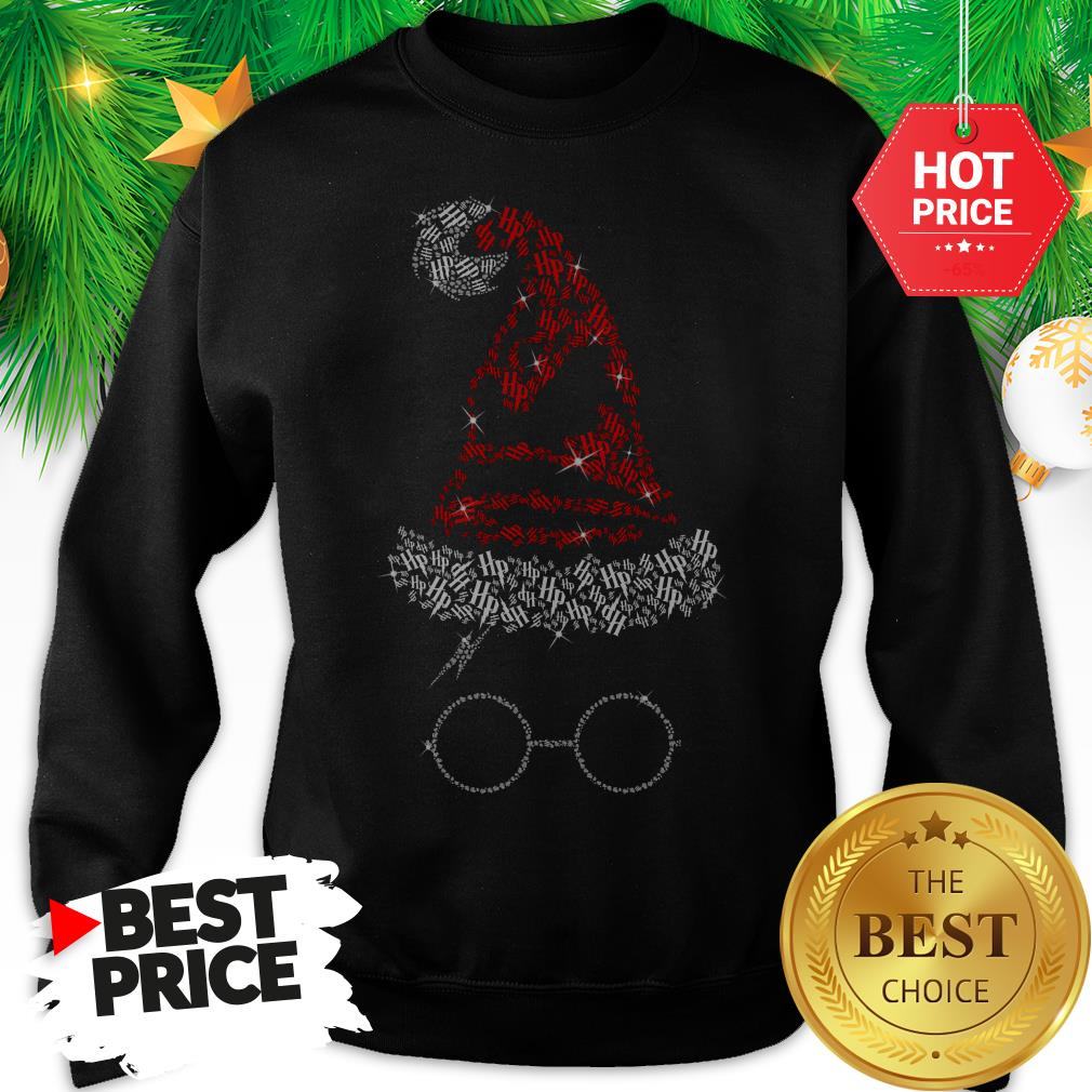 Official Harry Potter Harry Hat Xmas Diamond Christmas Tee Shirt