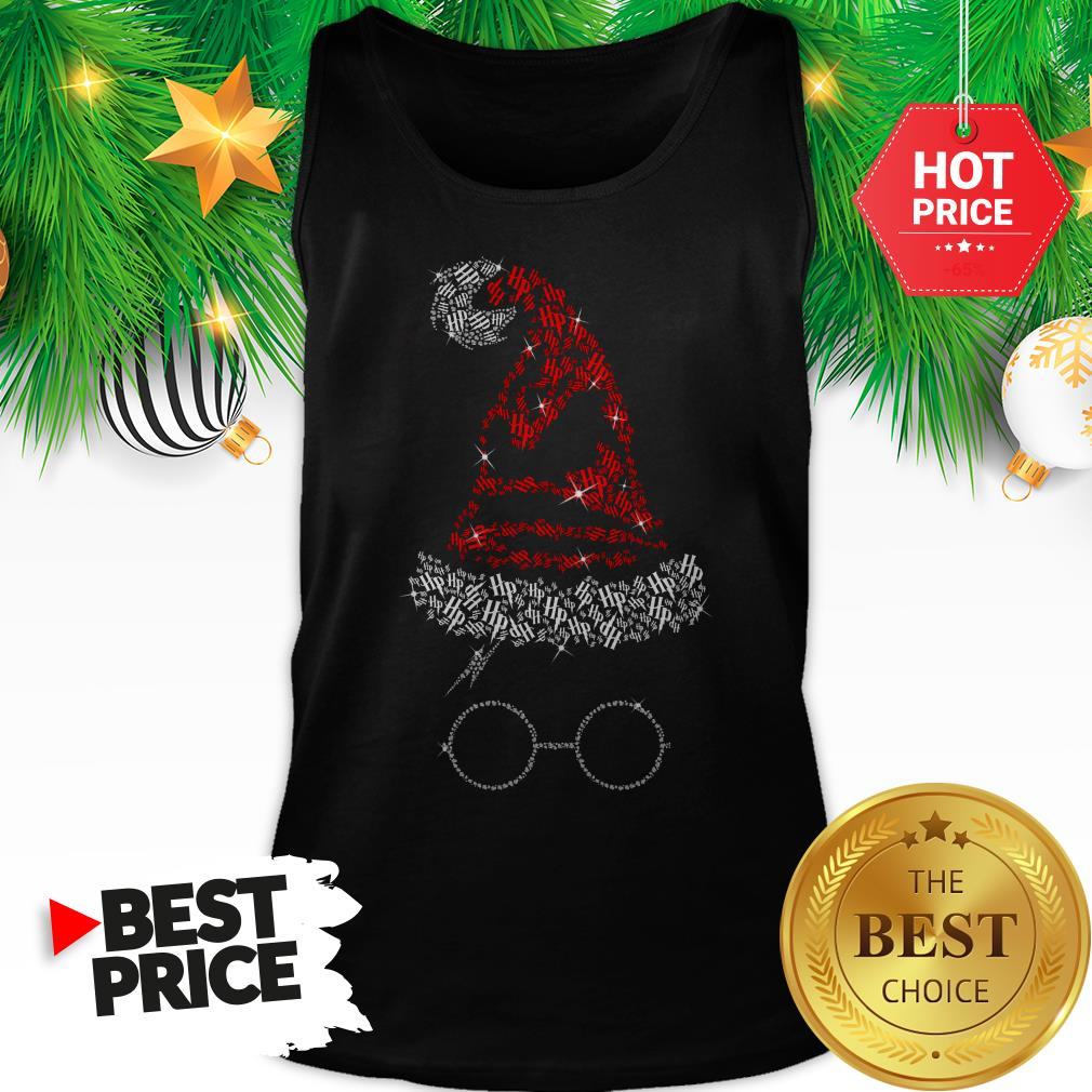 Official Harry Potter Harry Hat Xmas Diamond Christmas Tee Shirt