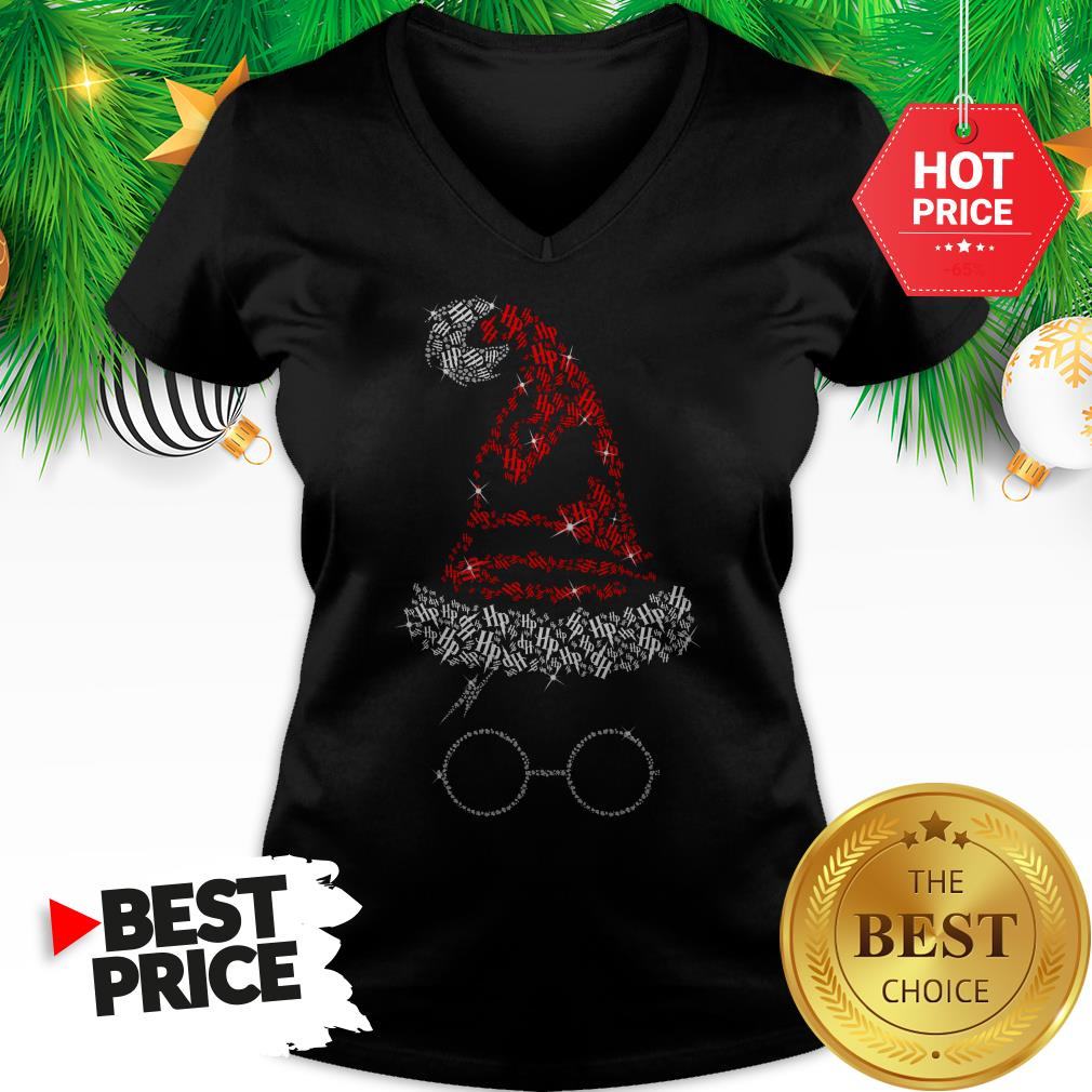 Official Harry Potter Harry Hat Xmas Diamond Christmas Tee Shirt
