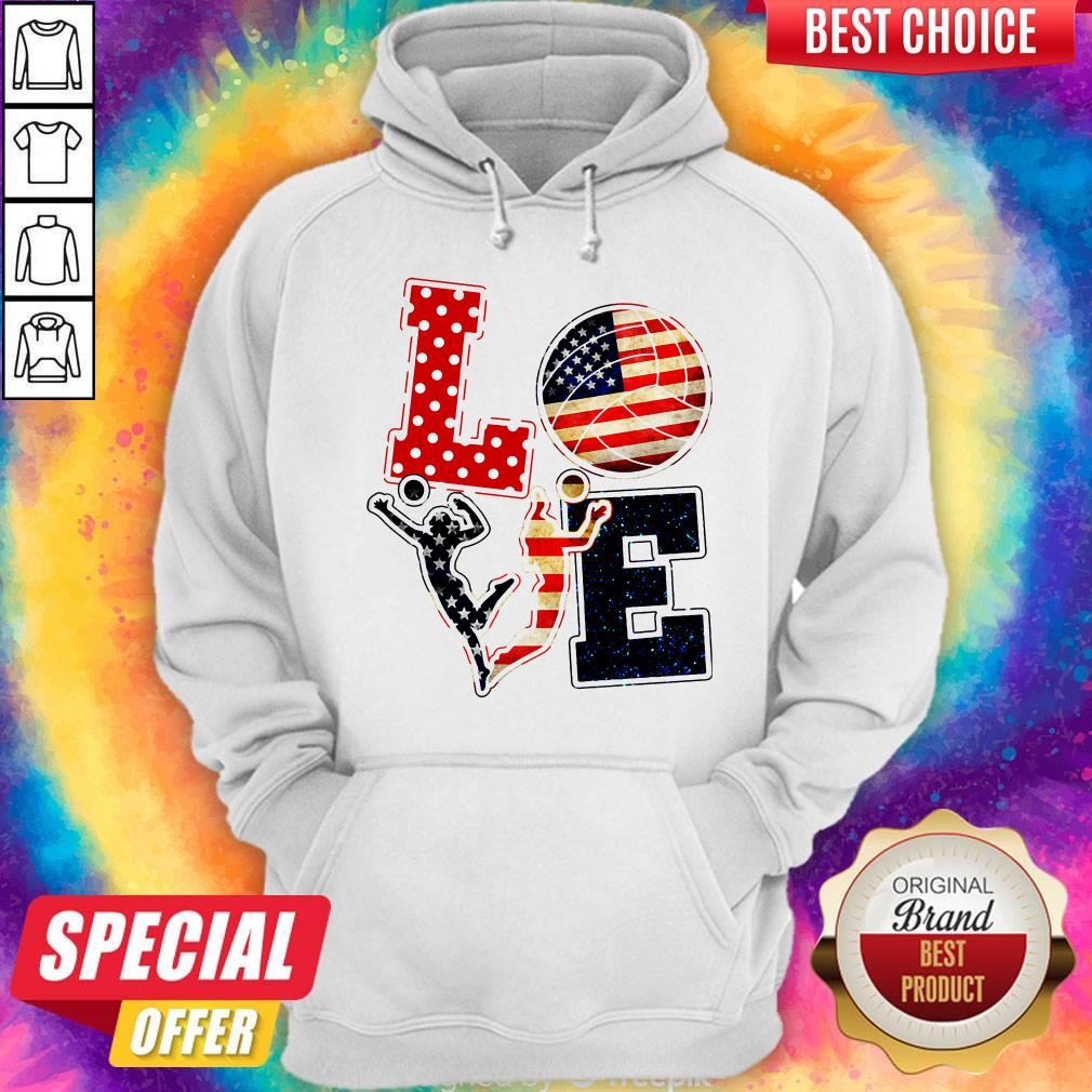 Official Love Volleyball American Flag Shirt