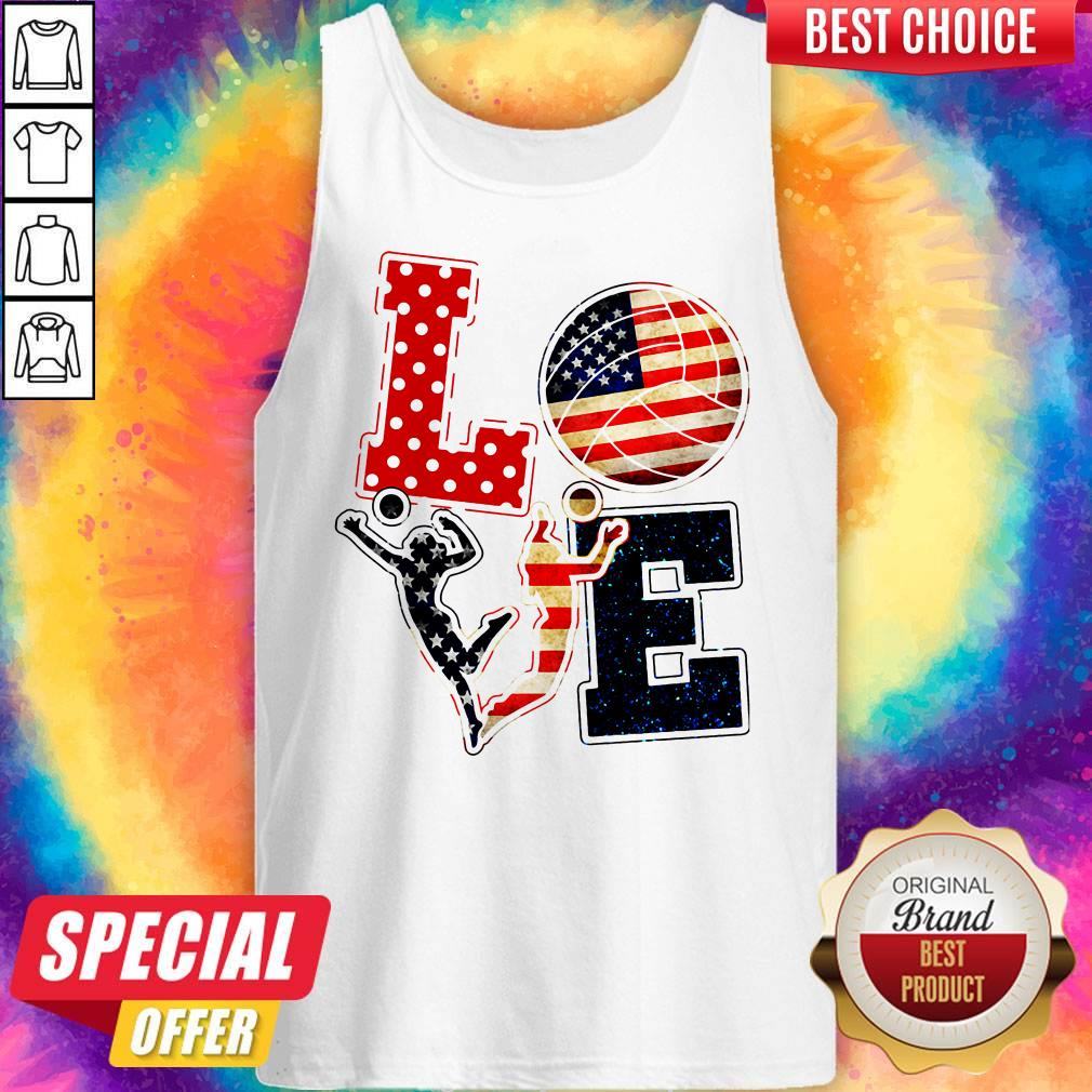 Official Love Volleyball American Flag Shirt