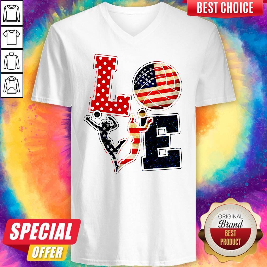 Official Love Volleyball American Flag Shirt