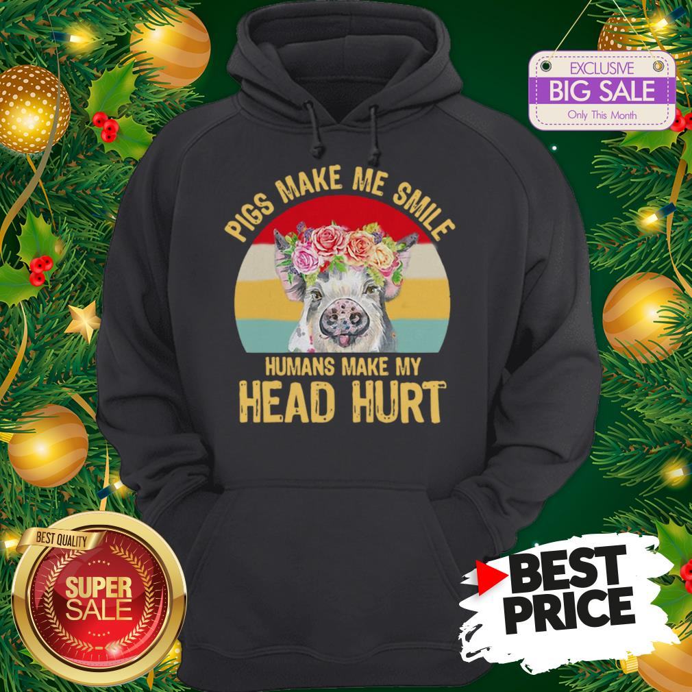 Official Top Pigs Make Me Smile Humans Make My Head Hurt Vintage Shirt