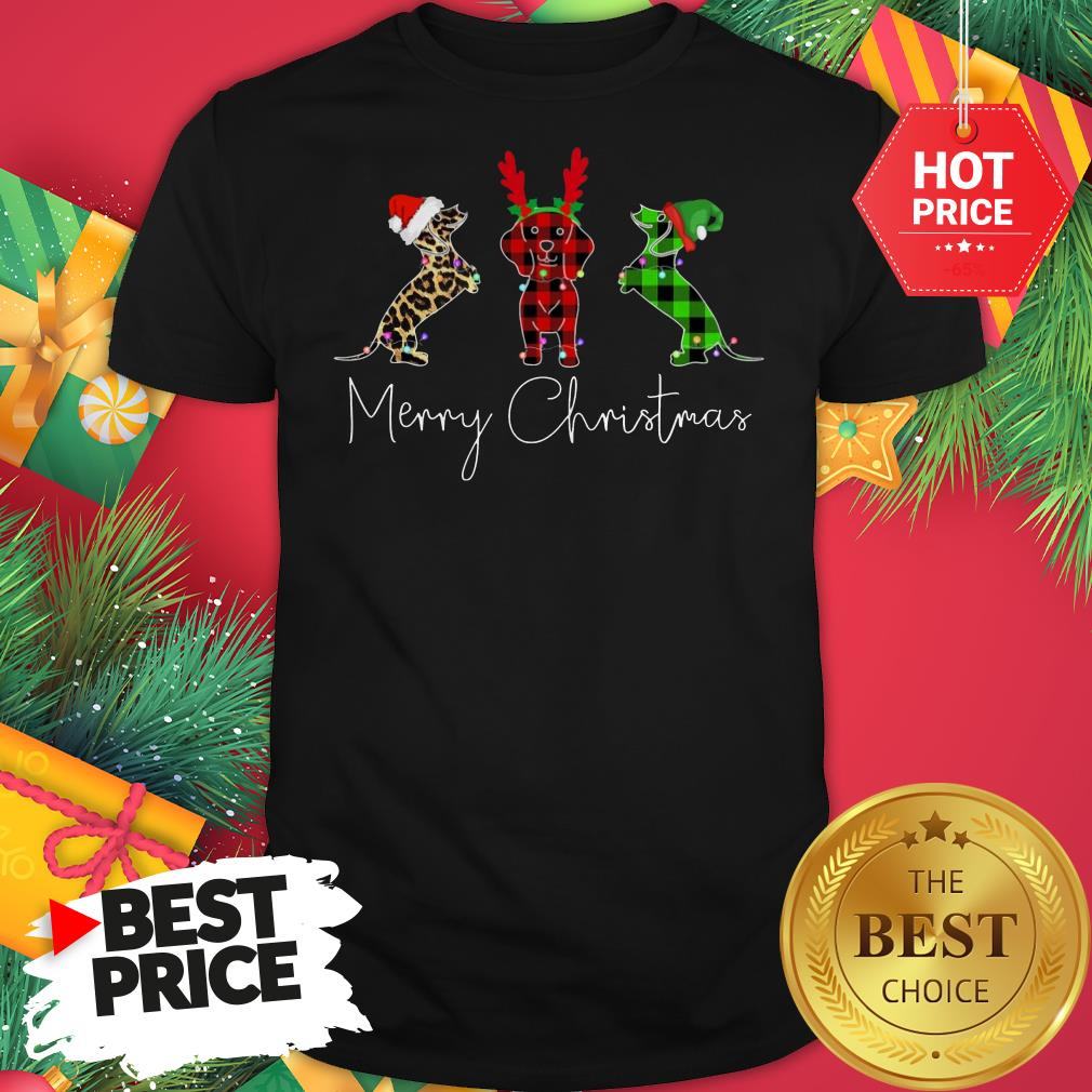 Ofiicial Three Dog Santa Merry Christmas Shirt