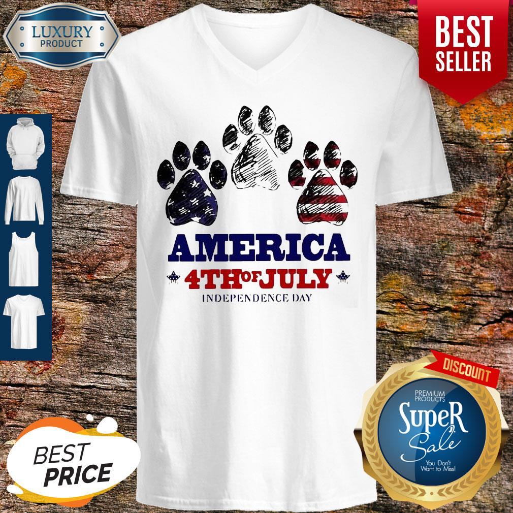 Paw Dog America 4th Of July Independence Day Shirt